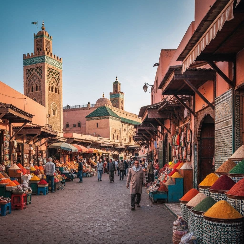 Vicoli e architetture di Marrakech in Marocco